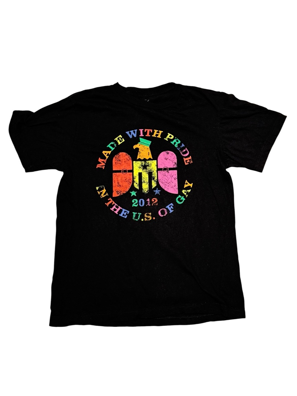Marc by Marc Jacobs 2012 Pride Tour Rainbow Graphic Tee Black Unisex Size Small